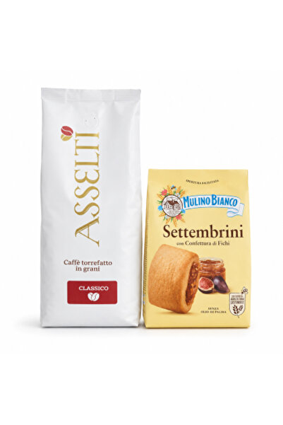 Asselti Set Italia - 1 x cafea boabe Classico 1000 g + 1 x biscuiți Mulino Bi...
