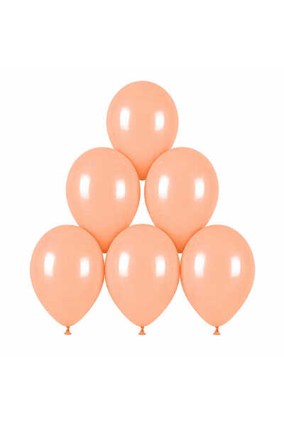 BeySüS Salmon Color Latex Macaron Balloons (30 cm) - 6 Pieces