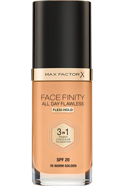 Max Factor FACEFINITY ALL DAY FLAWLESS 3-IN-1 LIQUID MAKE UP SPF20 76 WARM GO...