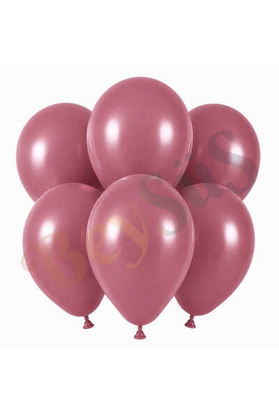 BeySüS Wild Strawberry Color Latex Retro Balloon (30 cm) - 6 Pieces