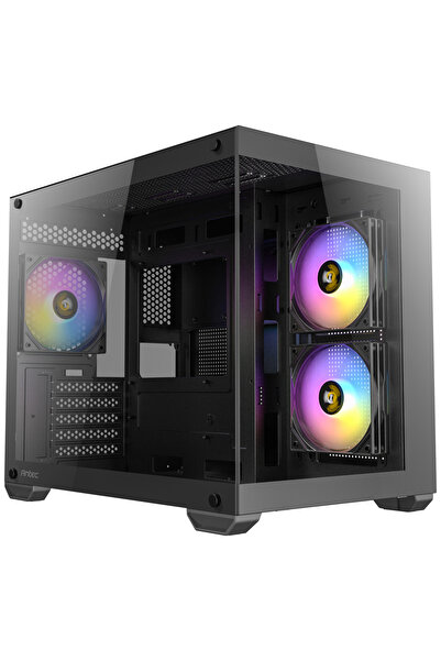 ANTEC CX600M RGB Mini Tower Oyuncu Kasası - 270° Panoramik Temperli Cam - 3x1...