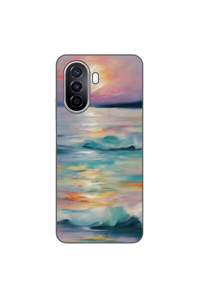 OEM Husa compatibila cu Huawei Nova Y70 Silicon Gel Tpu Model Watercolor Sea ...