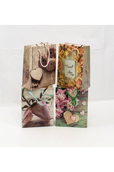 OEM Wooden Gift Bags Flowers 18x23x8cm 12/ Top Bottom Set Blue