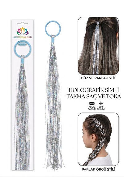 Masal Dünyası Bursa Sparkly Silver Glitter Mini Clip in Hair Extension |   Me...