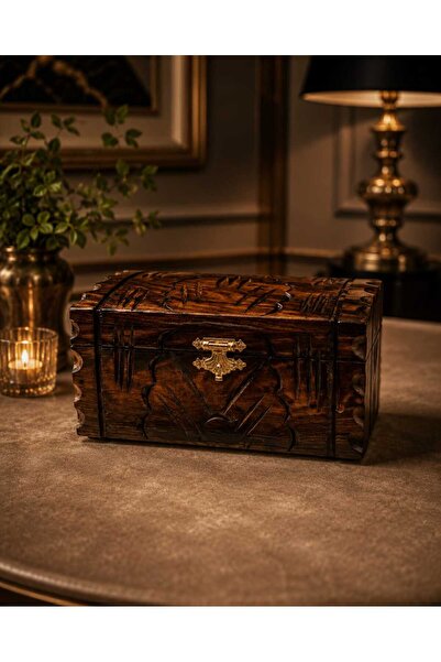 Banum Luxury Öel Tasarım El İşi Çok Amaçlı Ahşap Dekoratif Mücevher Kutusu