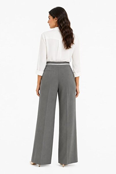 CHEVALIER FASHION Women’s High Waist Wide Leg Pants – Grey
