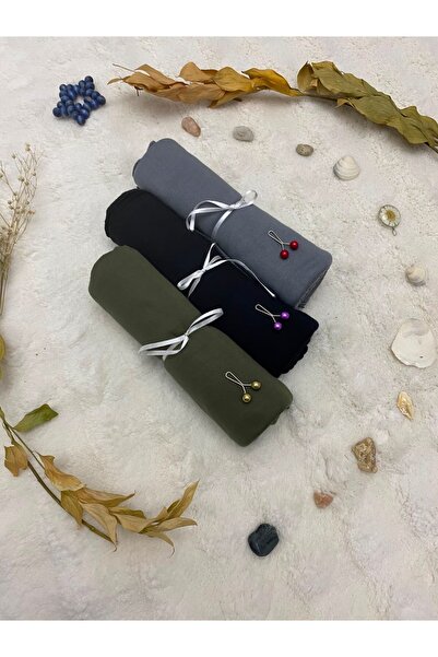 ALTIN DİKİŞ Combed Cotton Shawl Set of 3 Soft Textured Jersey Combed Cotton S...