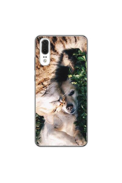 OEM Husa compatibila cu Huawei P20 Silicon Gel Tpu Model Caine si Pisica