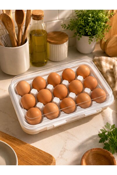 Nestora Kitchen 15'li Kilitli Kapaklı Buzdolabı İçi Yumurtalık - Yumurta Sakl...