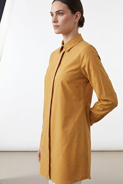 Şiir Elora Comfortable Fit Hidden Button Terikoton Boyfriend Women's Shirt & ...