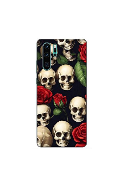 OEM Husa compatibila cu Huawei P30 Pro Silicon Gel Tpu Model Skulls and Roses