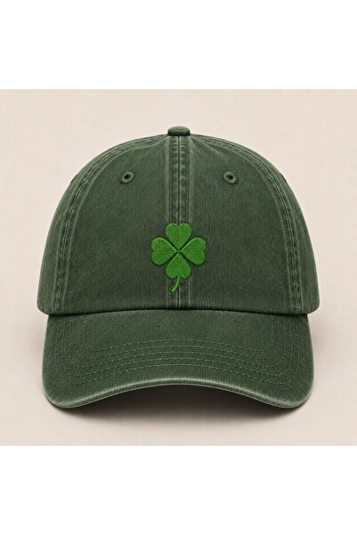 WeavedCo Clover Embroidered Vintage Washed Cap Hat