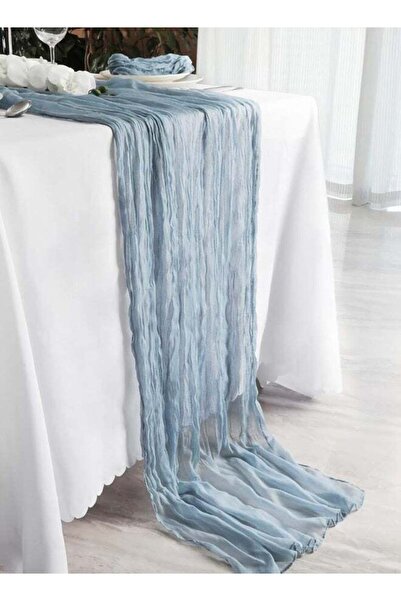 Generic Blue Table Runner Cheesecloth Table Runner Rustic Gauze Table Runners...