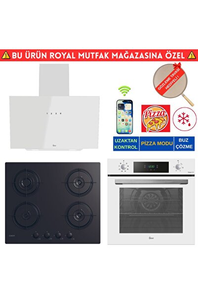 Hoover Vulpe Telefon Bağlantılı Beyaz Cam Ankastre Set (HO3158W+ Cand-y CVW6B...