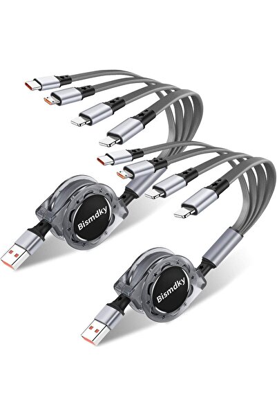 Generic 2Pack 4 in 1 Multi USB Retractable Charger Cable, Multiple Charging C...