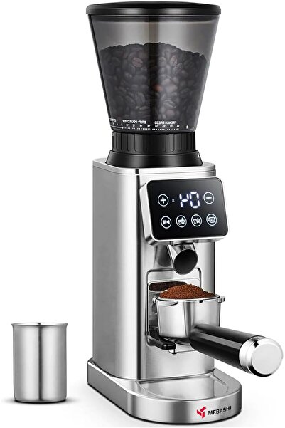 MEBASHI Coffee Grinder with Digital Touch Screen | 24 Precise Grind Settings,...