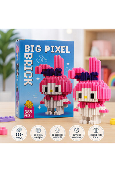ydn My Melody Tasarımlı Büyük 385 Parçalı Blok Oyuncak Seti Big Pixel Brick Set