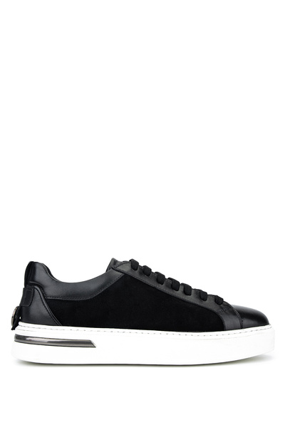 Tamer Tanca Men's Genuine Leather Black Suede Sneakers & Sports Shoes