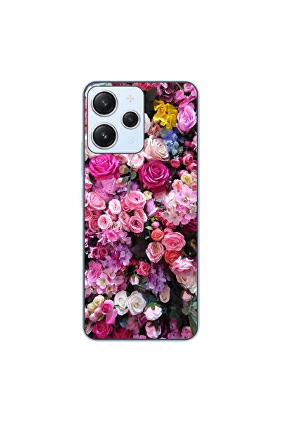 OEM Husa compatibila cu Xiaomi Redmi 12 4G Silicon Gel Tpu Model Trandafiri Roz