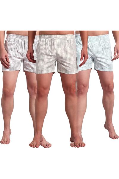 styleville.in Men's Printed Cotton Boxer Set, Regular Fit Underwear with One ...