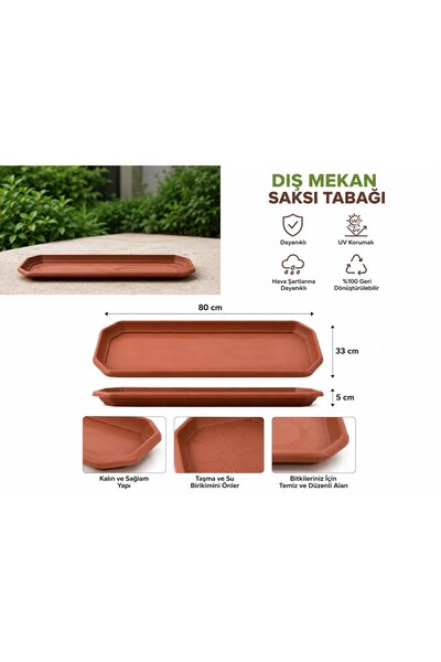 bimbambom Dış Mekan Saksı Tabağı 80 cm Saksı Altlığı, Yemlik 1Adet