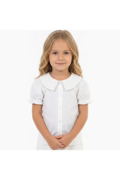 HİRA BEBE VE ÇOCUK GİYİM Taşlı Kız Çocuk Gömlek