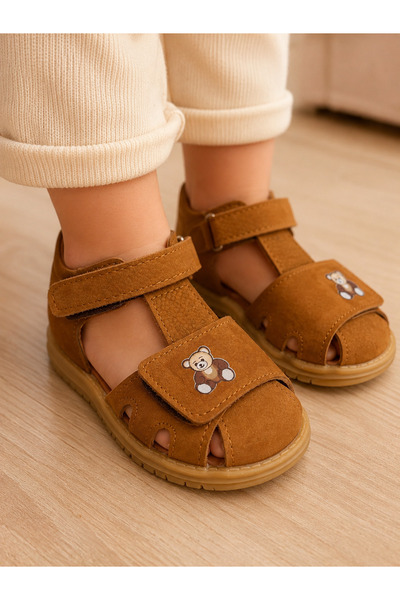 bambino kids shoes UNISEX HAKİKİ DERİ TABA ORTOPEDİK SANDALET