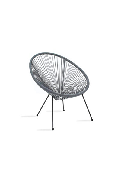 Target Home Πολυθρόνα Acapul, κάθισμα από ρατάν, γκρι, 71 x 73 x 87 εκ., με μ...