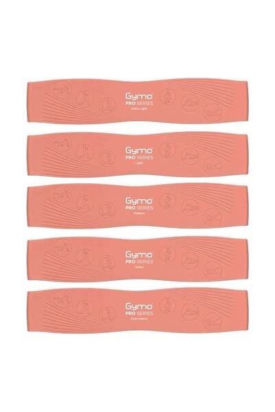 Gymo Pro Series Çantalı Direnç Bandı Fitness Pilates Esnetme Lastiği 5'li Set...