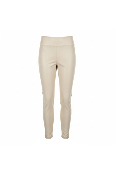 Gina Benotti Women's Cream High Waisted Leather Leggings