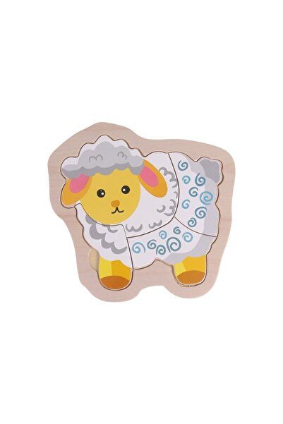 OEM Puzzle educativ din lemn pentru copii, Oita (4 piese) 14x14cm, piese colo...
