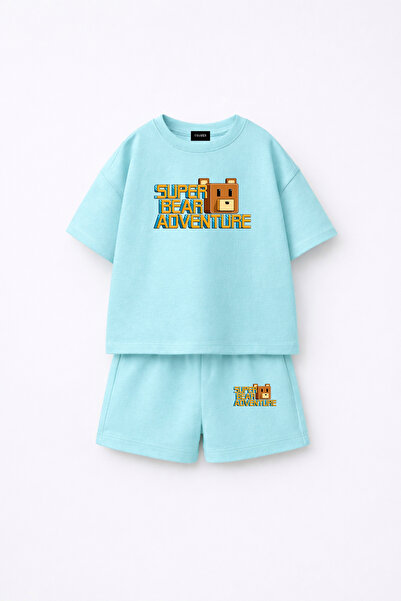 fasardi Super Bear Adventure Set pentru copii, 2 piese, tricou și pantaloni s...
