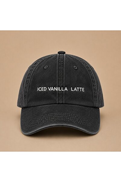 WeavedCo Iced Vanilla Latte Written Vintage Washed Hat
