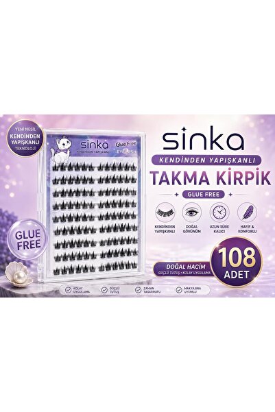 SİNKA Takma Kirpik 108 ADET ANİME MODEL FREE GLUE