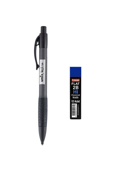 Umix Sınav / Eskiz Versatil Kalem 1.8 x 0.9 Mm Gri + Mikro Kalem Ucu 2B 1.8 Mm