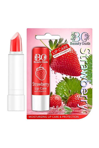 beauty oasis كريم العناية بالشفاه بنكهة الفراولة مع فيتامين E 3.5 جرام