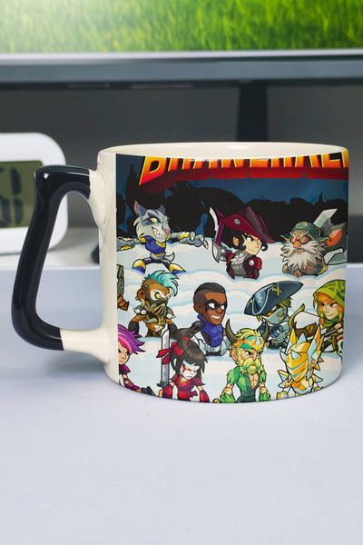 ZipZap كوب سيراميك فاخر مطبوع عليه Brawlhalla (قطعة واحدة) بمقبض أسود خاص بمق...