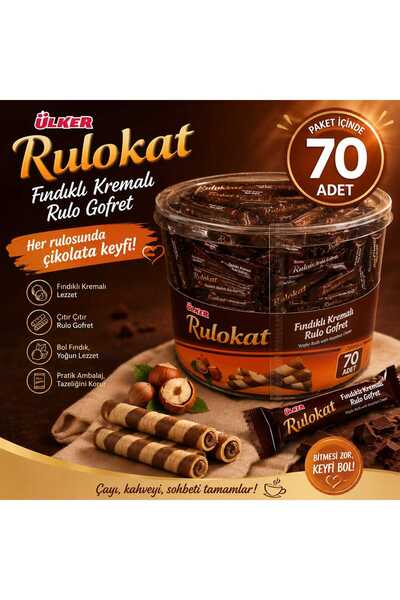 Ülker RULOKAT FINDIKLI KREMALI GOFRET 6,25GR X70Lİ