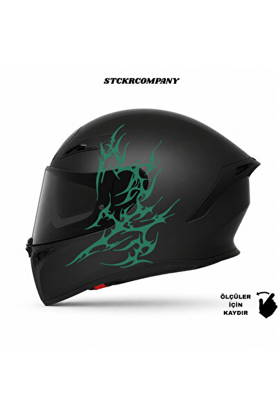 STCKRCO Tribal Kask Stickerı – Motor Kaskı İçin Premium Tribal Sticker - Moto...
