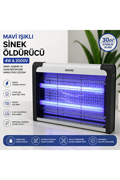 EVİMİST Elektrikli Sinek Öldürücü Cız Makinesi 4W 2000V Mavi Işıklı 2 LED Tüp...