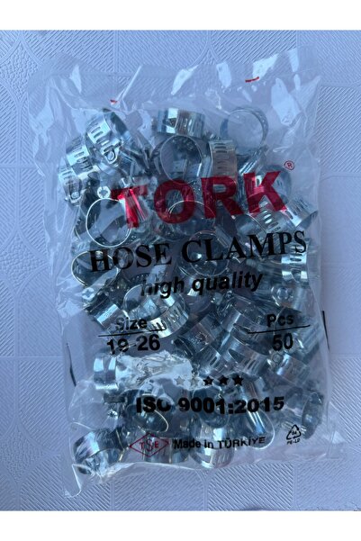 TORK Paslanmaz Hortum Kelepçesi 19-26mm 50 Adet Ayarlı Metal Kelepçe