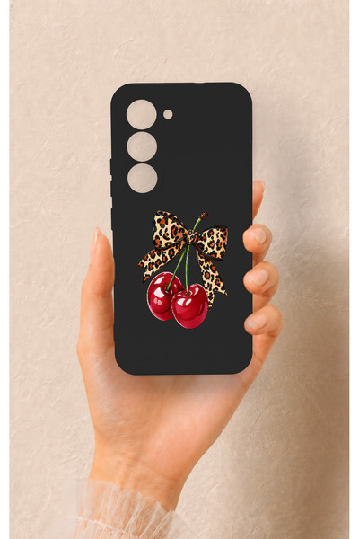 Vip Case Tecno Spark 40 Pro Uyumlu Kiraz Fiyonk Desenli Silikon Kılıf
