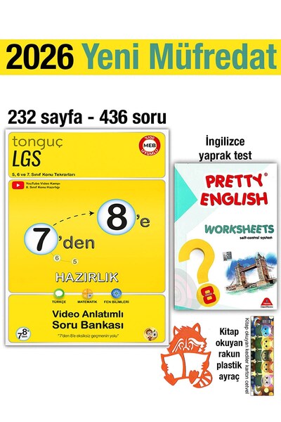 Tonguç Yayınları 7'den 8'e Hazırlık Kitabı 2026 Yaz Tatili 8. Sınıf İngilizce...