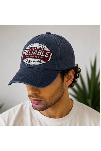 GENÇ Vintage Yıkamalı Unisex Şapka Nakışlı Patch Detaylı Ayarlanabilir