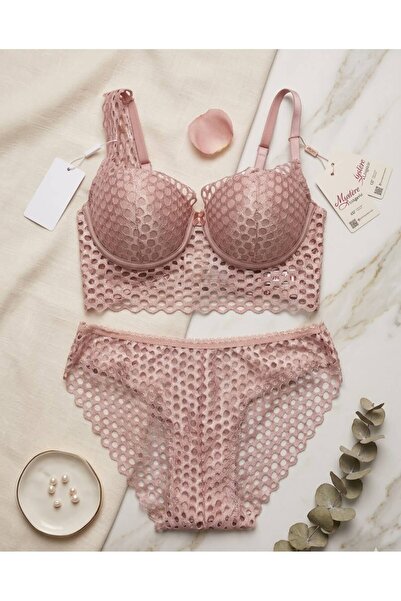 mikam Hesapli Padded Detachable Lace Bra Set