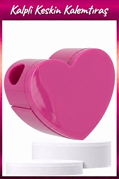 Pretty Pembe Kalp Desenli Keskin Makyaj Kalemtıraşı