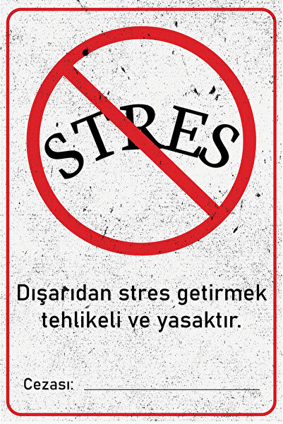 tpkitapevi Retro Vintage 5 mm Ahşap Üzerine Stres Temalı Poster Tablo 20X30 cm