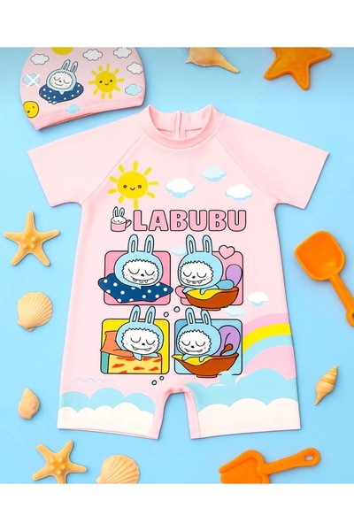 gnygiyim Labubu Swimsuit Girls' Boneli