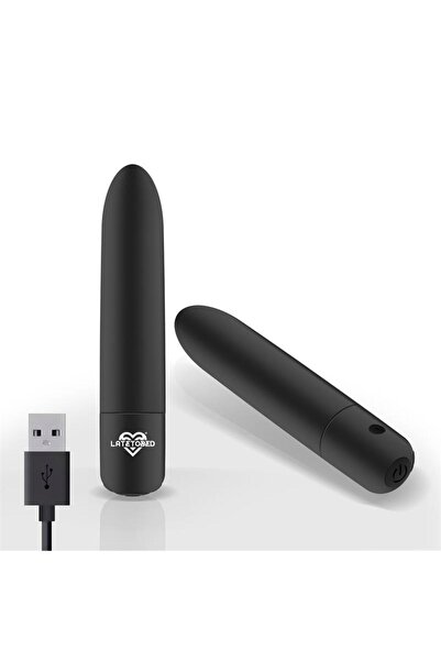 Latetobed Shoty Vibrator tip glonț USB, 10 viteze, motor puternic, negru
