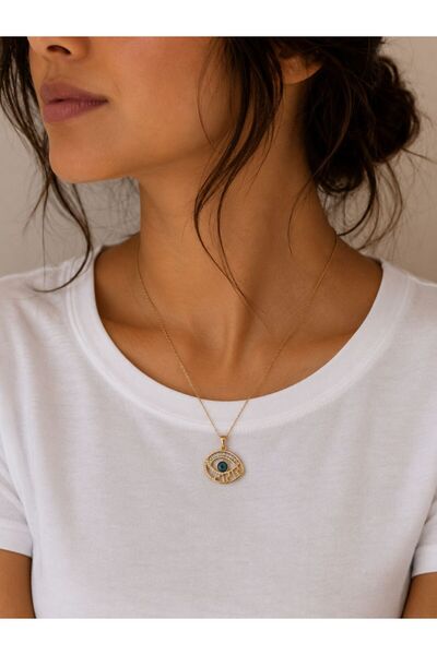 stainless steell Eye Figure Steel Necklace